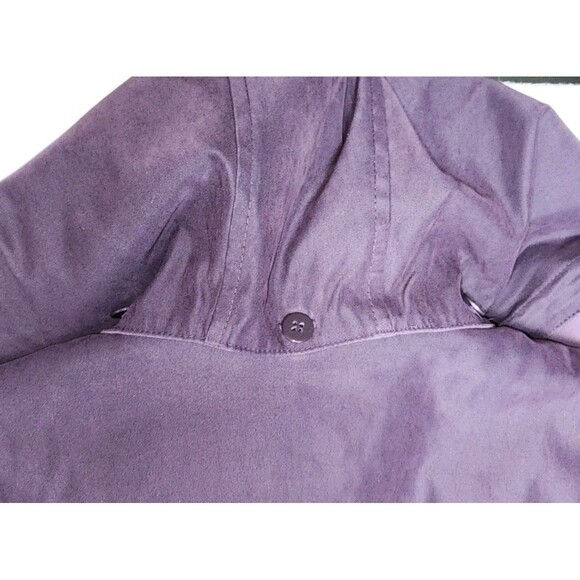 VTG Fleet Street Trench Coat Dk Purple Removable Hood Adjustable Waist Womens 12 - Picture 5 of 11